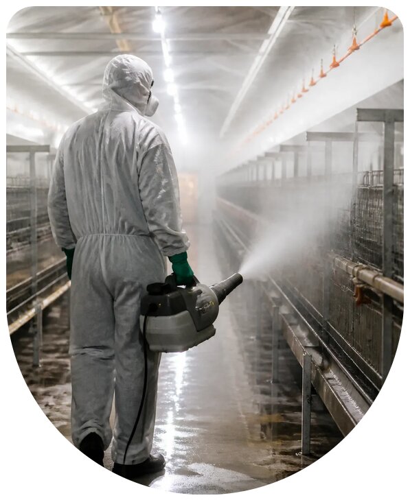 Профессиональная санитарная дезинфекция птицефабрики в Югорске